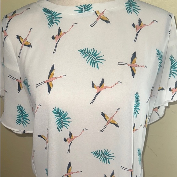 LOFT| Flutter Sleeve Print Blouse - Picture 2 of 8